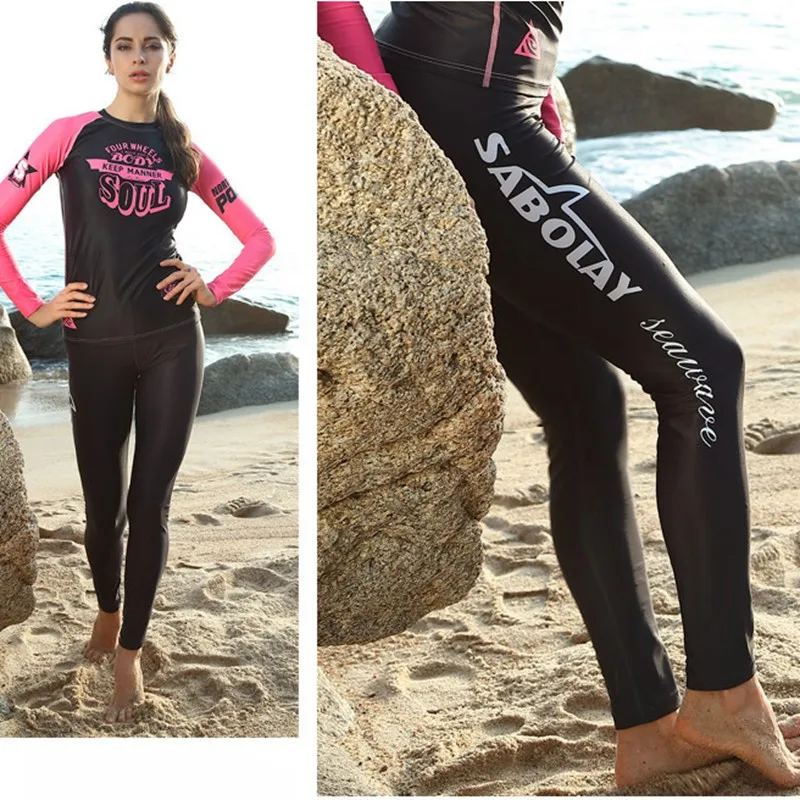 Sabolay Women Super Elastic Tights Quick Dry Lycar Surf Outdoor Long Pants Female Rashguard Swim Waterproof Sunscreen Trunks