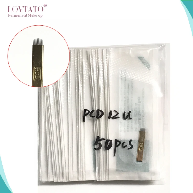 

2018 Rushed Agulhas Sale Tattoo Needles Pcd 12 U Shape Blades Permanent Makeup Manual Eyebrow Microblading Pen Hard Blade 50pcs