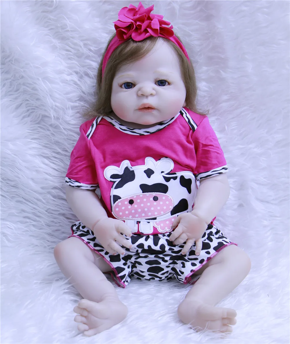 

NPK bebes reborn girl dolls 23"57cm full silicone reborn dolls for sale child babies toy doll gift bonecas brinquedo menina