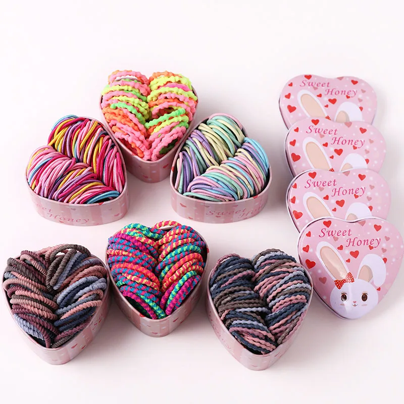 

50Pcs/Set Colorful Elastic Hair Bands Baby Girls Ponytail Holder Headwear Scrunchies Hair Rope Headbands Hair Accessories