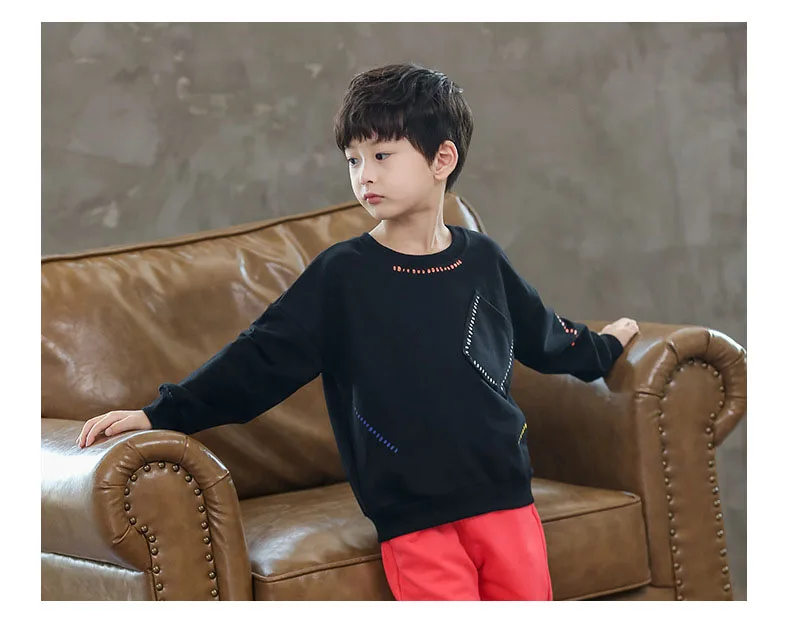 Boys long sleeve t shirt sweatshirt children's fashion oblique pocket autumn and spring warm clothes kids shirt tops outwear (13)