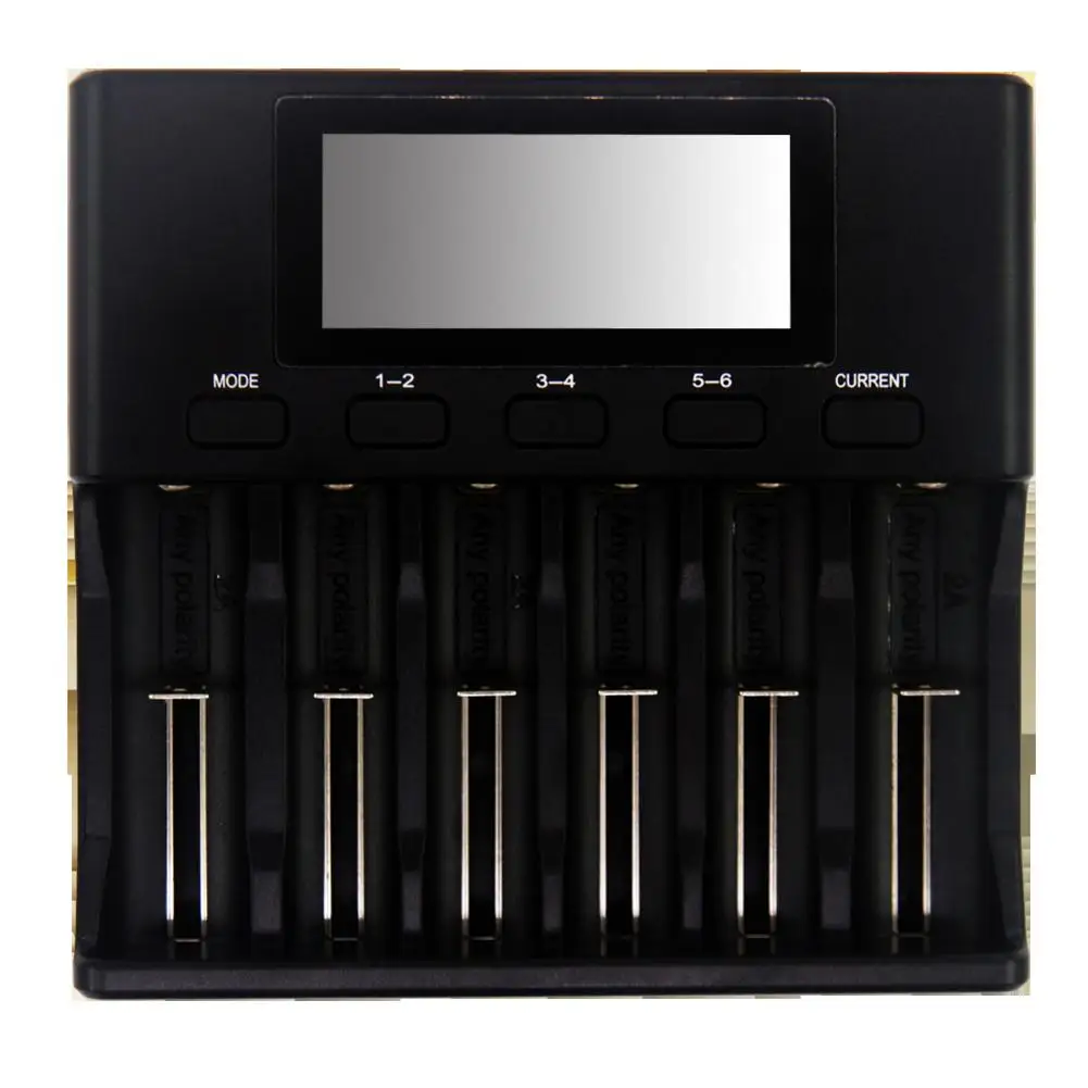 

2019 Newest 3.7V Lithium Battery Charger 1.2V Nickel Hydrogen 3.2V Lithium Iron Phosphate Battery 6 Slots 500mA / 700mA / 1000m