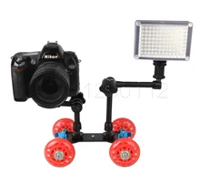 3 in1 Camera slider table dolly car +11 inch 7 inch Articulating Magic Arm Exempt postage For DSLR Photo Studio Camera