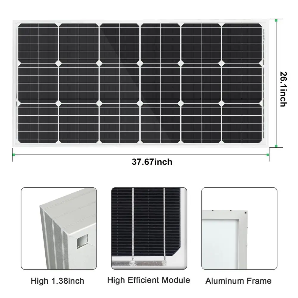 ECOWORTHY солнечная панель 200 Вт монокристаллическая солнечная батарея для 12 В заряда батареи для дома автомобиля кемпинга RV лодки вне сети