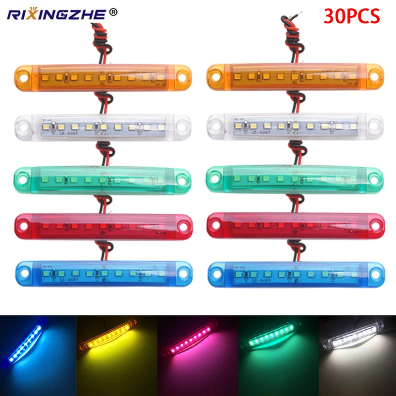 

RXZ 30pcs 24V LED Truck lights led side light marker light For Car Truck Bus Lorry Side Marker Indicator Trailer Light 9smd