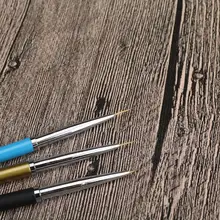 3 шт./компл. портативная кисть для дизайна ногтей подводка для глаз металлическая ручка для УФ гель-лака Живопись Рисунок подкладка кисти инструменты для ногтей маникюр