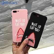 

OLLIVAN Cute Pink Shark Phone Case For iphone 6 6s 7 8 Plus Case Individual letters PC Hard Matte Case For iphone 6 6s 7 8 case