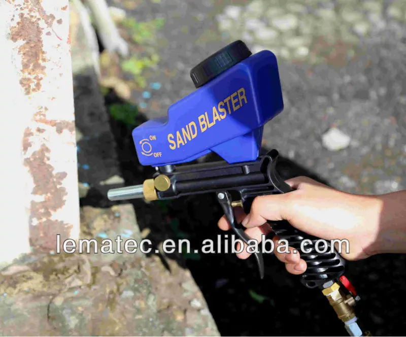 LEMATEC Hand held Portable Air Sandblaster Gravity Feed Sand Blaster for remove rust paint and so on hot sell air tools
