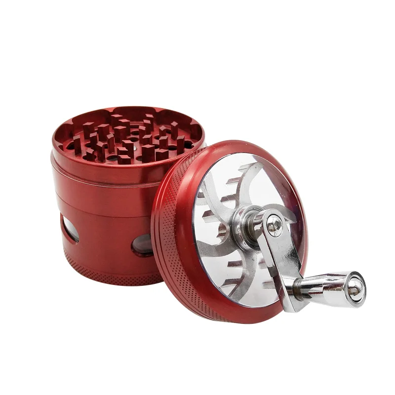 New Large Capacity And Practical Metal Hand Crank Herbal Herb Mill Cigar Tobacco Grinder Smoke