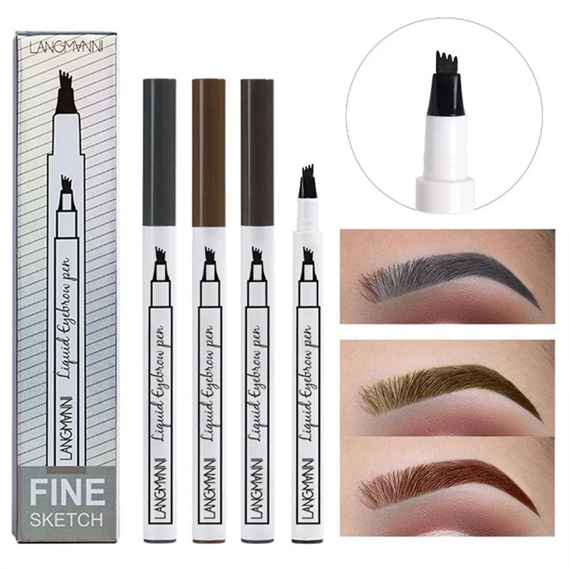 

1pc Eyebrow Waterproof Fork tip Eyebrow Pencil Tattoo Pen wenkbrauw tattoo pen Enhancer Tint Korean Cosmetics Tools Maquiage