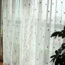 Розовый Фиолетовый Вышитые Маленькая Роза вуаль шторы кружево раза край в стиле принцессы просвечивающие гостиная