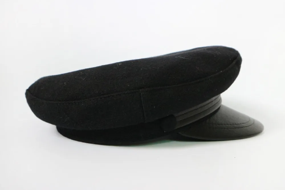 Модная черная темно-синяя шляпа в стиле милитари, шерстяная шапка матроска, весенне-осенний топ на плоской подошве для мужчин и женщин, студенток 55 57 59 61 см S395
