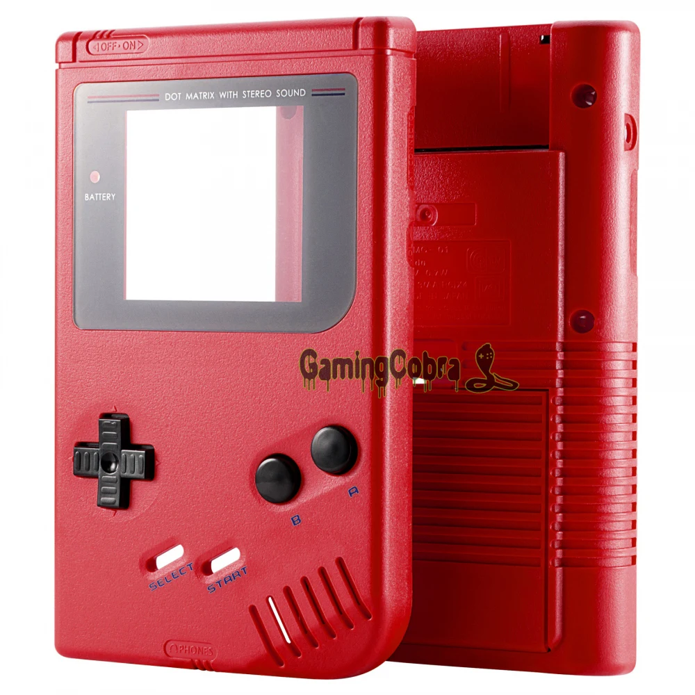 Red Solid Full Housing Shell Buttons with Screen Len for Gameboy DMG-01 - GBF005