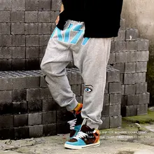 Лидер продаж хип-хоп свободно висит файл кросс Штаны Большие размеры Штаны штаны-шаровары