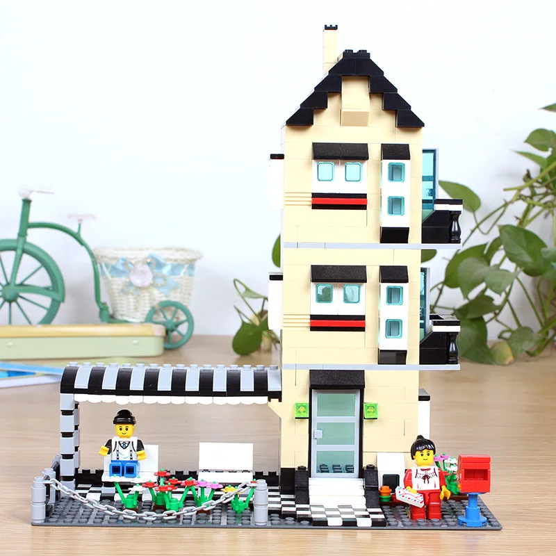

Town house boy City Building Blocks DIY Assemble Construction Enlighten Bricks Toys 8starddis 32053