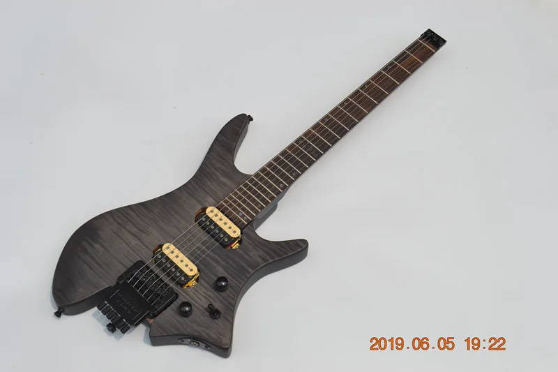 Новая Fretted электрическая гитара без головы матовый корпус из красного дерева и