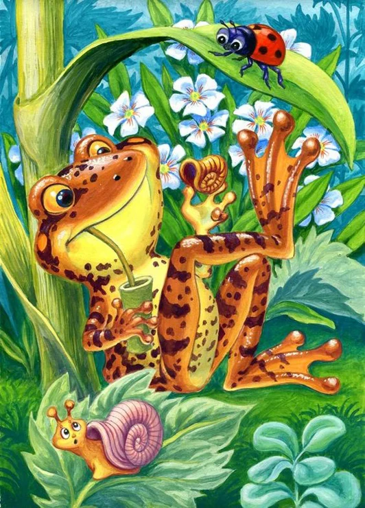 

5D DIY Diamond Embroidery frog round painting s animal mosaic full rhinestone cross stitchcartoon Christmas