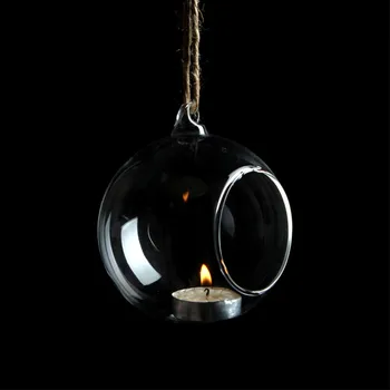

8pcs/pack Diameter=20cm Big Size Glass Terrarium Creative Hanging Glass Candle Holder Home Decorative Wedding Glass Gift