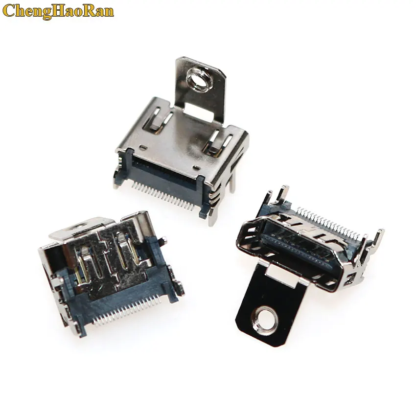 ChengHaoRan 1 шт. 19 pin HDMI гнездо разъема разъем 90 градусов с винтовым отверстием