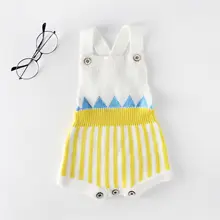 Ins/ детские трикотажные хлопковые ползунки модная детская одежда осень одежда Повседневное комбинезоны