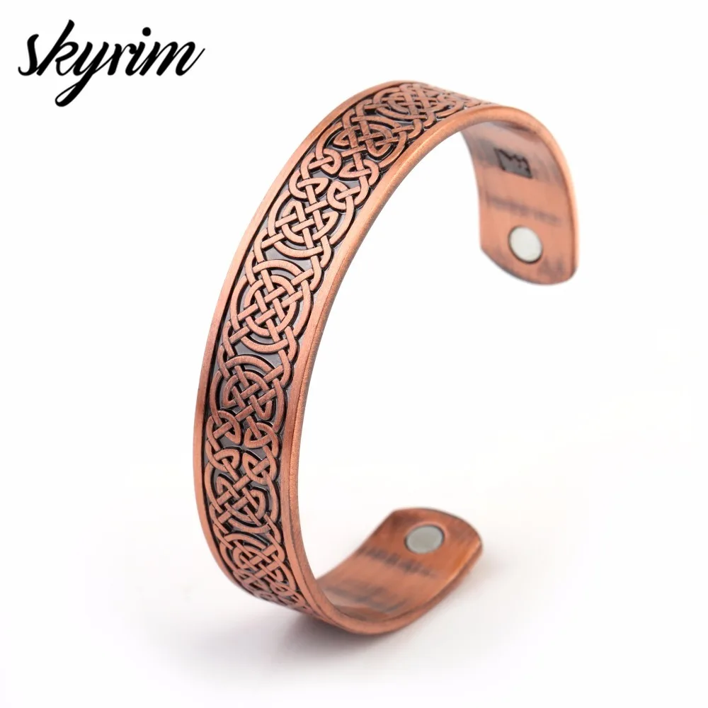 

Skyrim Unique Jewelry Viking Knot Opened Health Care Cuff Bracelets Adjustable Magnetic Therapy Jewelry Bangles Men/Women Gift