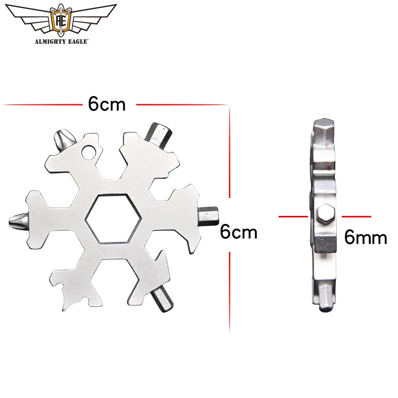 19 в 1 Многофункциональный инструмент мини-Снежинка Набор инструментов Портативные Инструменты Велосипед скейт Открытый Кемпинг туристическое снаряжение
