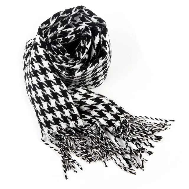 Mens Checkered Scarf Warm Scarves for Men Cashmere Like Shawl