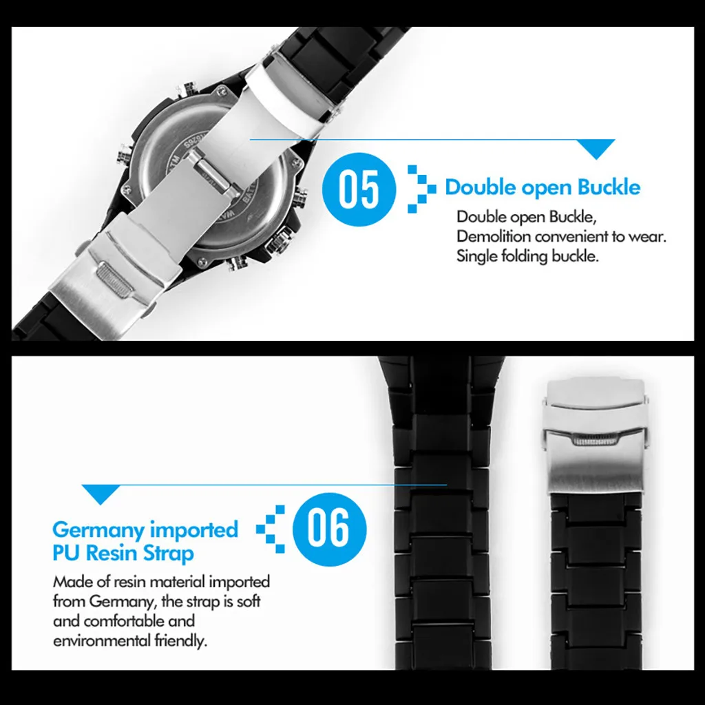 Высококачественные мужские спортивные военные электронные цифровые часы с большим циферблатом и хронографом, аналоговые водонепроницаемые часы для плавания
