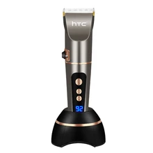 Htc машинка для стрижки волос Беспроводная Машинка для стрижки титановый сплав нож с керамическим лезвием Регулируемая Шестерня тонкая настройка Электрический фейдер подходит для