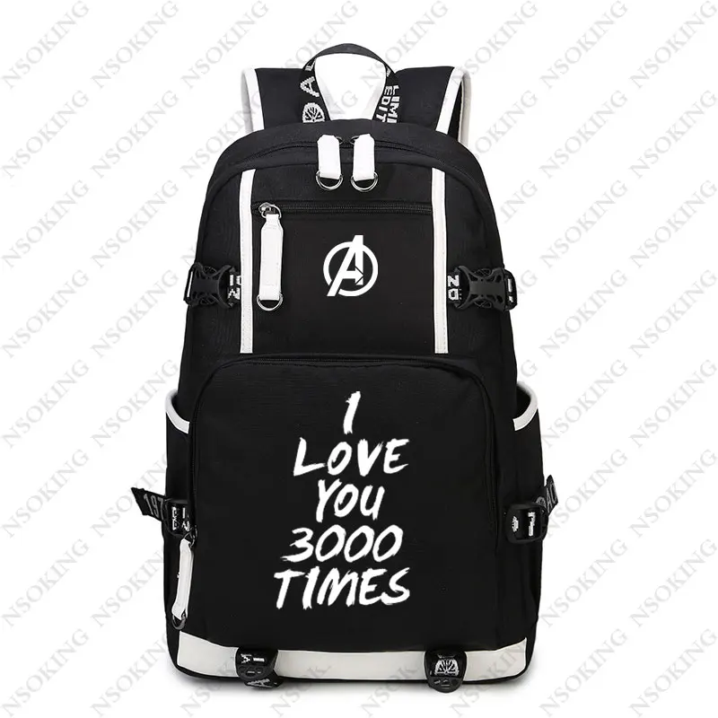 10 Горячая Аниме Мстители 4 Endgame Железный человек рюкзак косплэй отражают свет I love you U 3000 раз Холщовая Сумка школьная сумка дорожные сумки - Цвет: 10