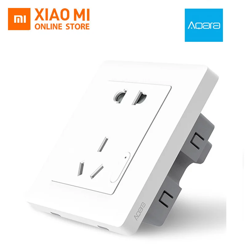 

Original Xiaomi Smart home Aqara Smart Light Control ZiGBee Wall Switch Socket Plug Via Smartphone APP Wireless Remote 10A/2500W
