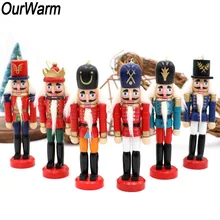 Our warm 6 uds. Muñeca de Cascanueces de madera soldado figuras miniatura Vintage hecho a mano marioneta Año Nuevo Navidad adornos decoración para el hogar