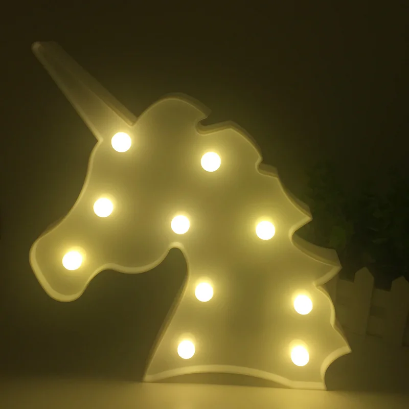 REEDBUCK 3D Unicorn Head Led Night Lights Animal Marquee Lamps Kids Gift Bedroom Table Led Lamp Party Wedding Home Decoration  (10)