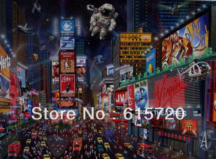 times square panorama oil painting picture Art Giclee print