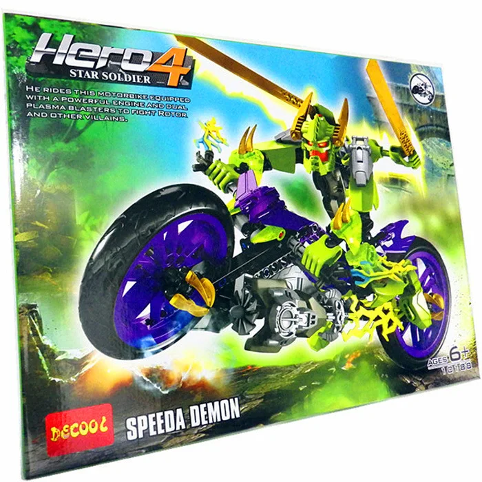 Decool 10188 супер герой завод 4 0 Звездный Солдат войны Speeda демон мотоцикл 3D фигурки