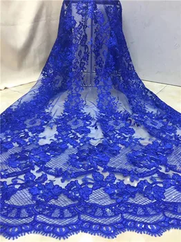 

New coming French net net lace fabric fashion embroidery African tulle material for evening dress PDN197(5yards/lot)