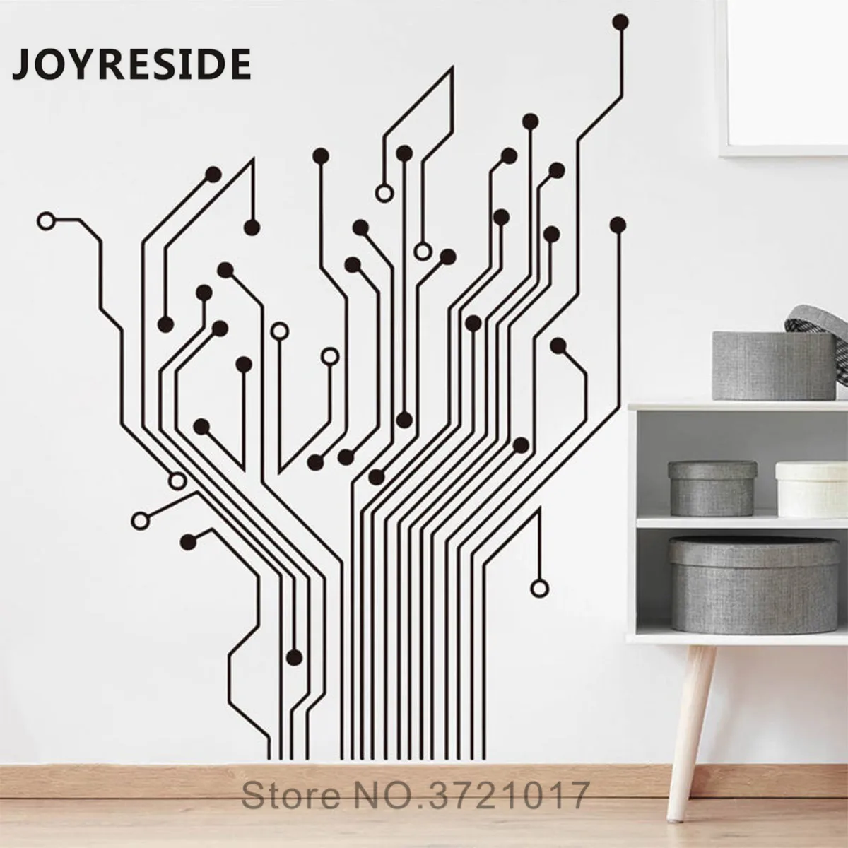 

Science Wall Decals Geek Tree Circuit Pattern Art Wall Decals Home Livingroom Special Decor Wall Stickers Science Style M293