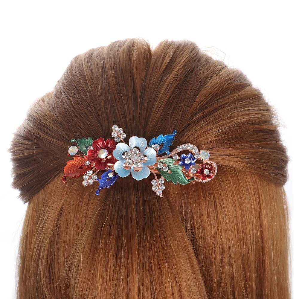 Заколка-заколка для волос с кристаллами, заколка-цветок, резиновая заколка для волос, заколка для волос для женщин и девушек, аксессуары для