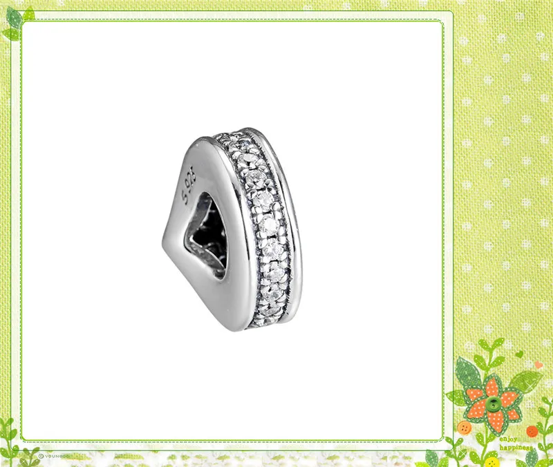 Fit Pandora браслет мерцающий Wish Spacer Шарм потрясающий шеврон форма ослепительный фианит DIY женщин серебро 925 ювелирных изделий FL908