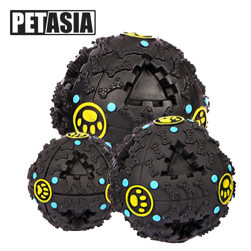 

PETASIA Pet Dog Toys For Small Big Dogs Funny Sound Ball Feeding Food Dispenser Squeaky Giggle Quack Training Chew Toys Husky L