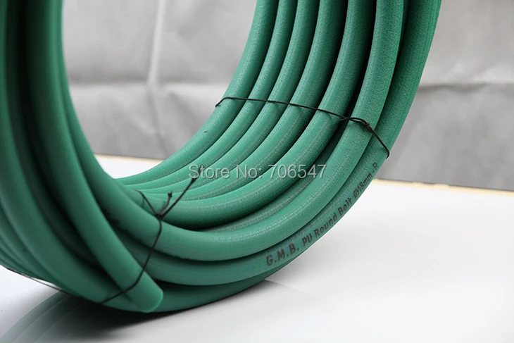 

Free Shipping 10meters diameter 9mm green PU round belt Industrial synchronous belt driving belt conveyor belt