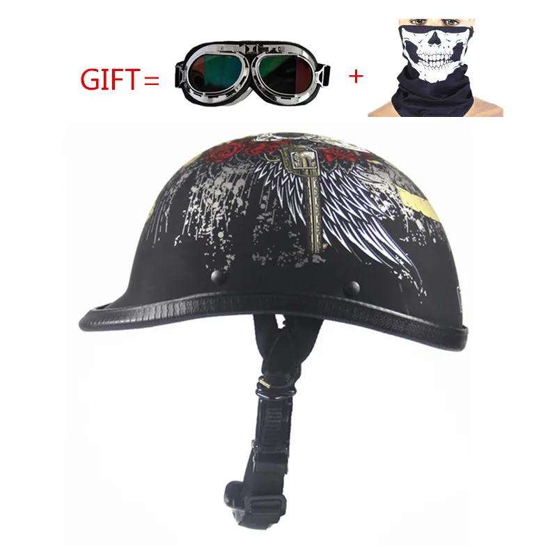 

Half Motorcycle Helmet Harley Helmet DOT Moto Helmet Vintage Style Motorcross Capacete