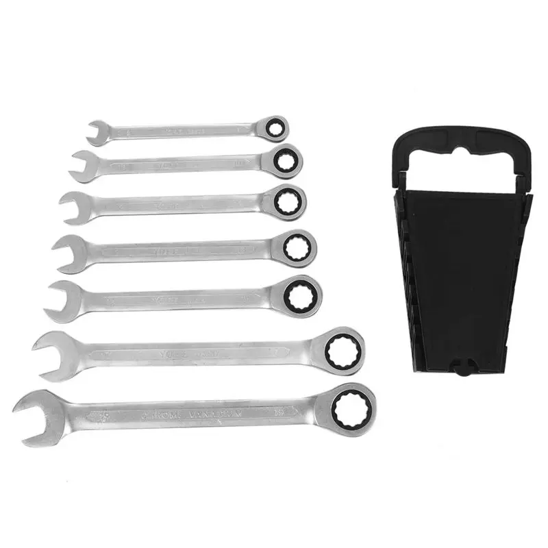 

YOFE 7 pcs/set 8-19 ratchet fast wrench plastic frame set