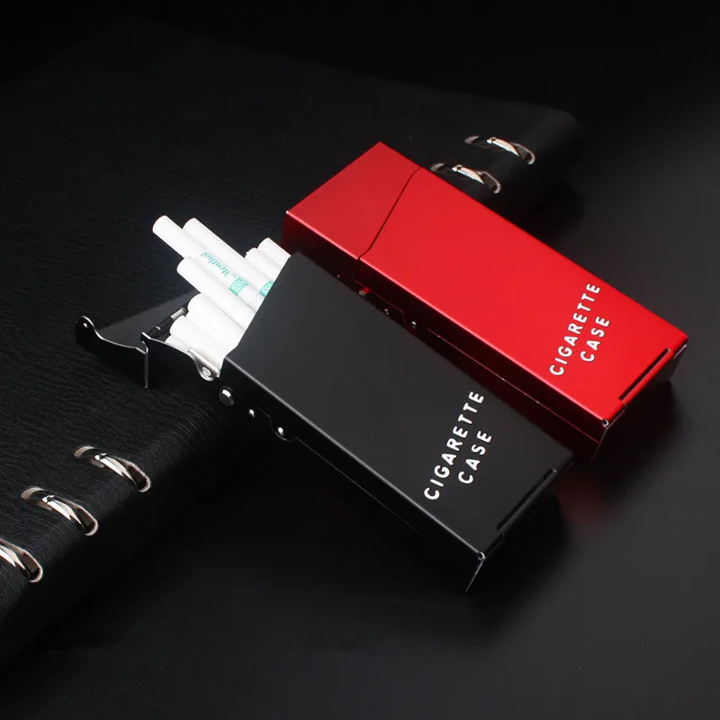 

Lady Cigarette Case Aluminum Cigar Box Tobacco Holder For Women Metal Pocket Storage Container Slim Smoking Cigarette Accessorie