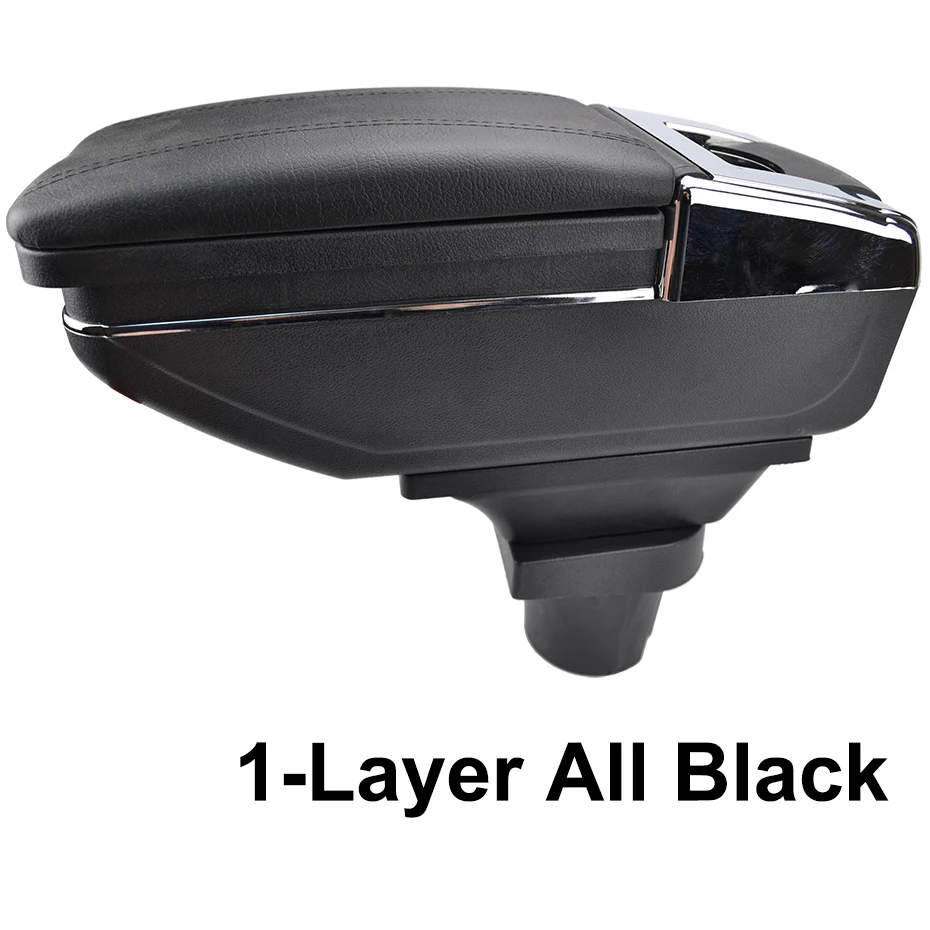 Xukey центральный подлокотник для Toyota Yaris/Vitz хэтчбек 2006-2011 консоль Центр черный хранение автомобиля Стайлинг коробка пепельница 2008 2009 - Название цвета: 1-Layer All Black