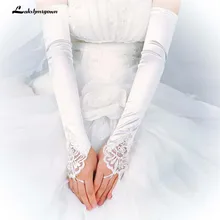 Свадебные перчатки без пальцев до локтя перчатки свадебное торжественное платье Свадебные перчатки цвета слоновой кости Белые Черные Свадебные Вечерние перчатки