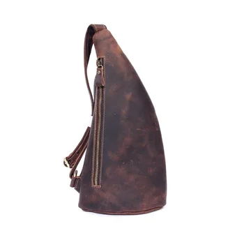 

2019 New Men Genuine Leather Bags Casual Natural Cowhide Chest Pack Large England Style Men Mobile Bag Men's Messenger Bags
