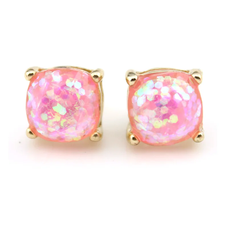 Kate, маленькое квадратное блестящее ожерелье, колье, женские модные вечерние ожерелья, ювелирные изделия с подвеской - Окраска металла: E2632 Pink