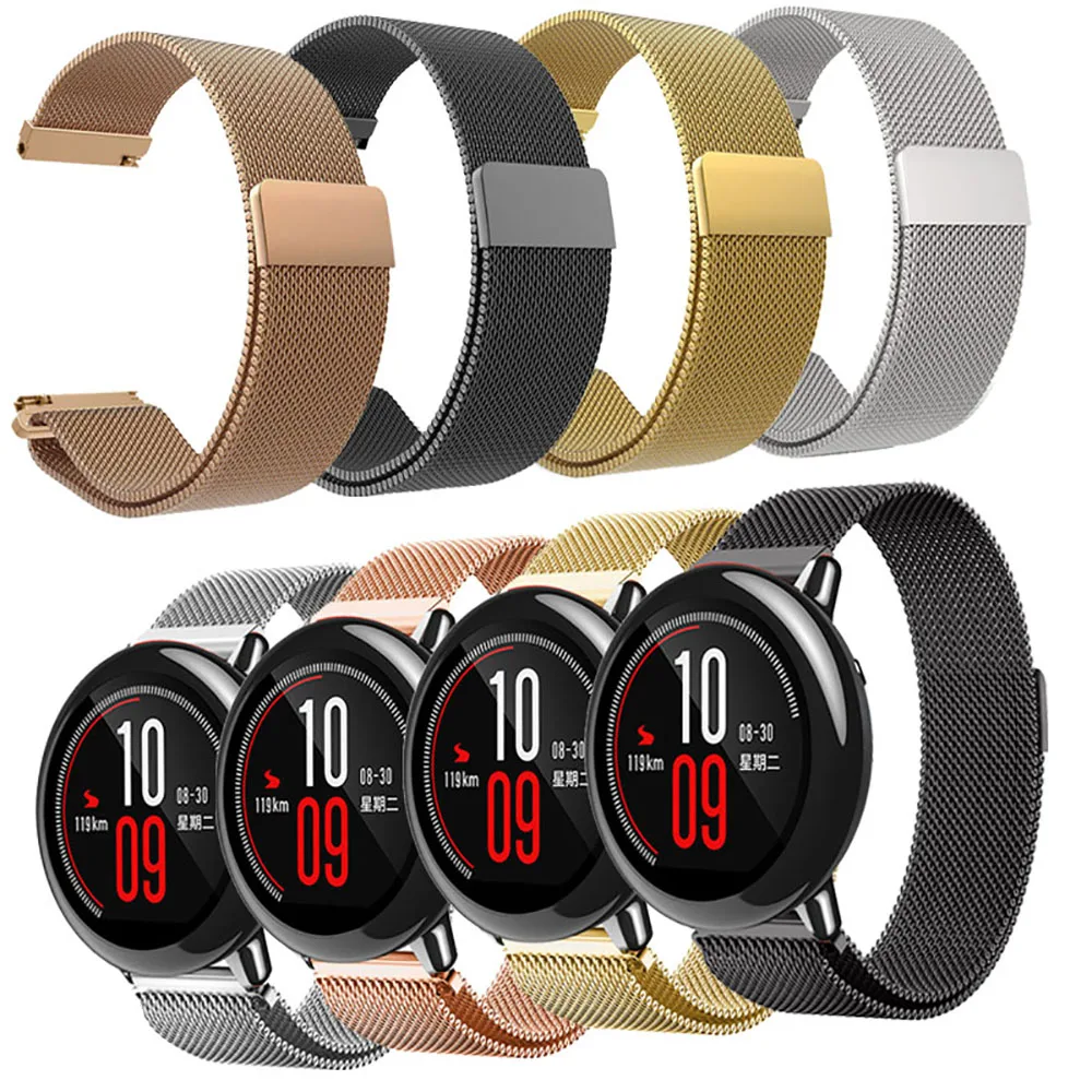 22MM Stainless Metal Strap For Xiaomi Huami Amazfit Stratos 2/2S Smart Watch Band Replaceable Bracelet For Huami Amazfit Pace