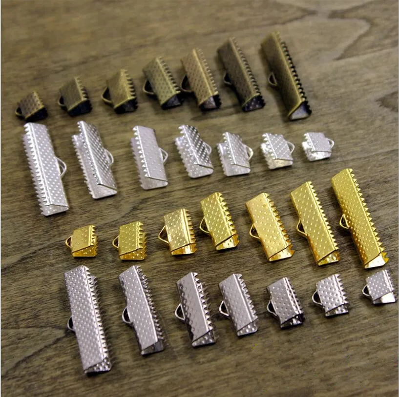 

100pcs 6/8/10mm Iron Ends Fastener Clasps Cord or Ribbon Connect Clasps Jewelry Accessories fermoir sac chiusure per borse Z79